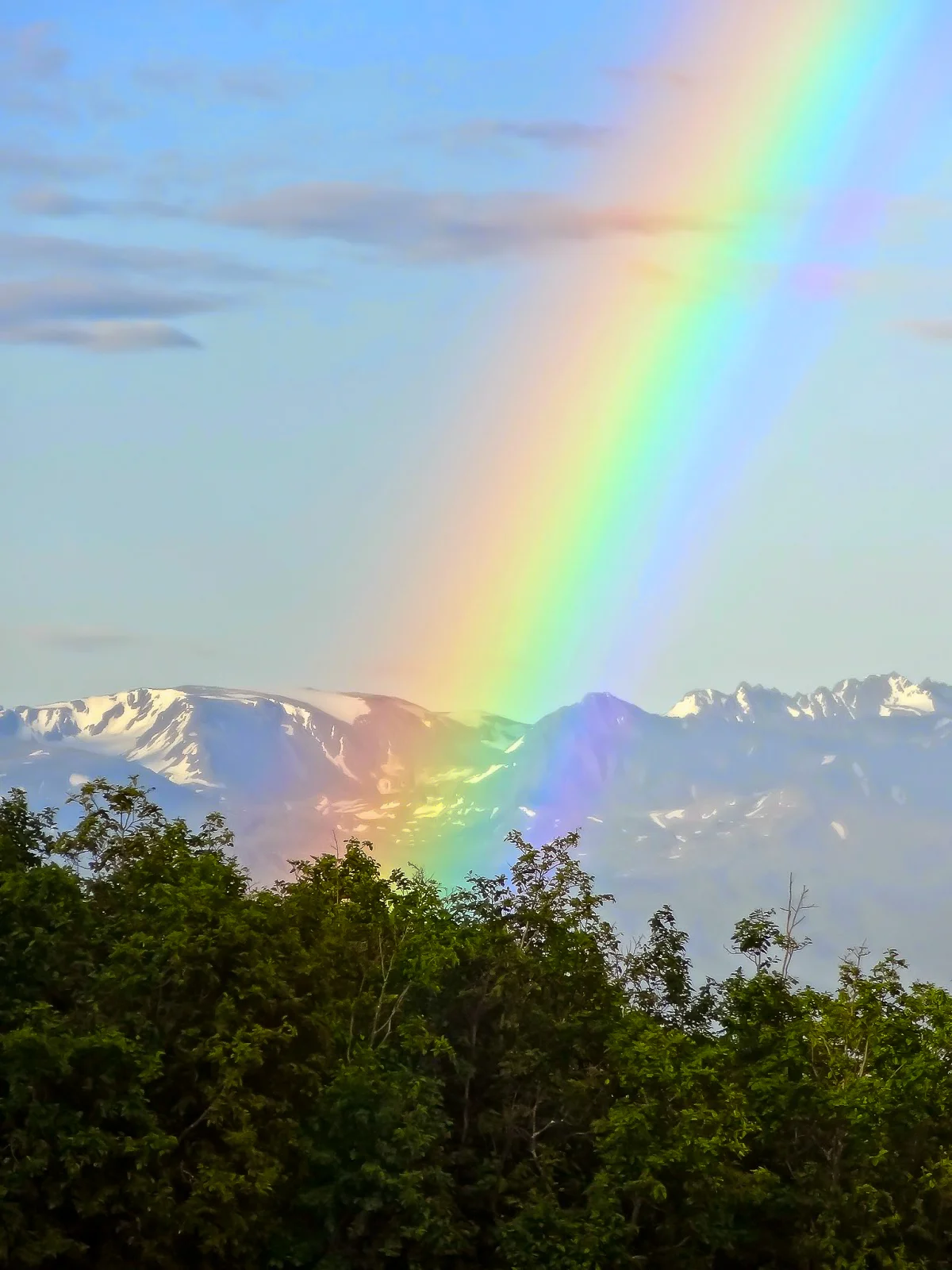 rainbow over mountains